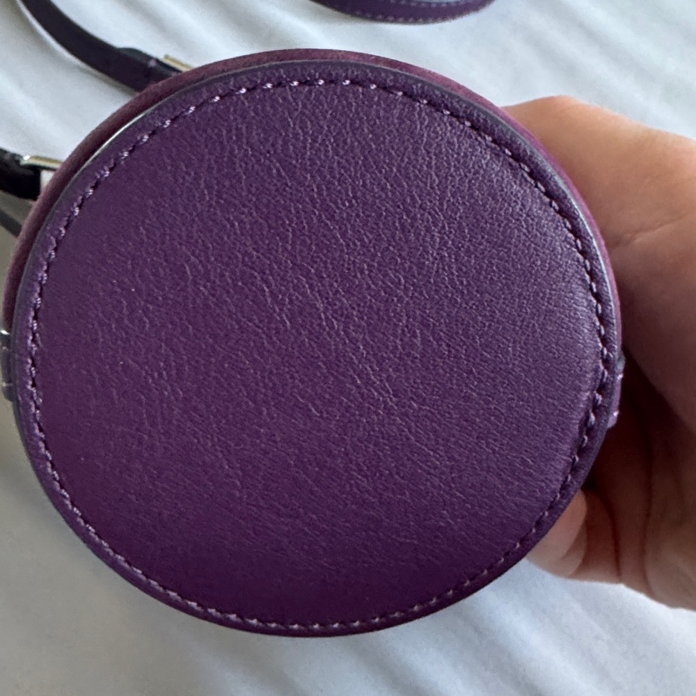 Ecco Purple suede Crossbody Pot Bag - Picture 3 of 6